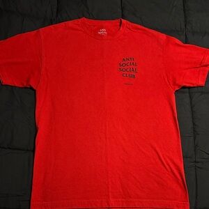 Anti Social Social Club Red T shirt- large